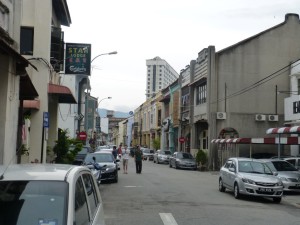 Outside the hotel
